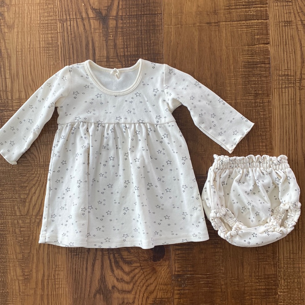 QUINCY MAE dress and bloomers 6-12 months